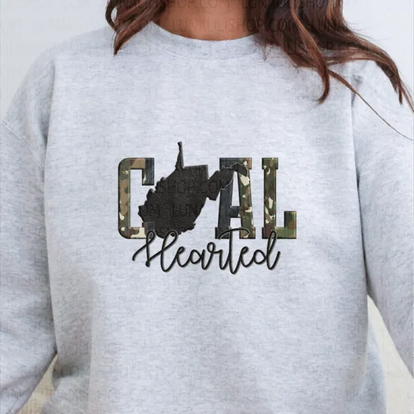 camo print coal hearted west virginia sweatshirt
