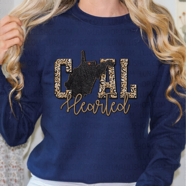 coal hearted west virginia sweatshirt with heart over morgantown