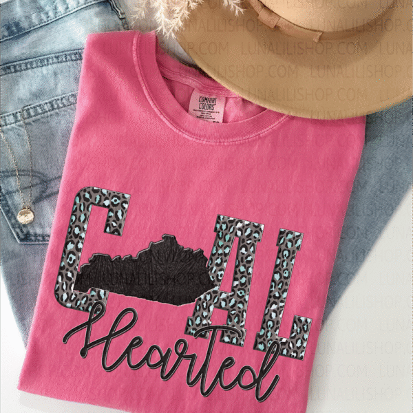 coal hearted kentucky teal leopard tee shirt