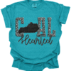 coal hearted kentucky teal leopard tee shirt