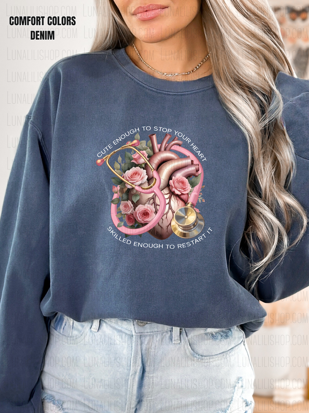 cute enough to stop your heart sweatshirt