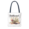 navy booktrovert tote bag