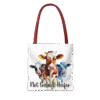 red not today heifer tote bag