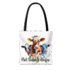 black not today heifer tote bag