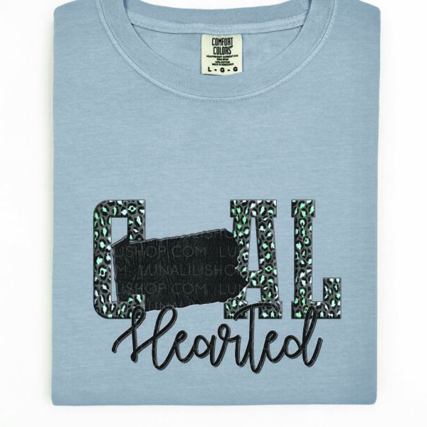 pennsylvania teal leopard print coal hearted tee shirt