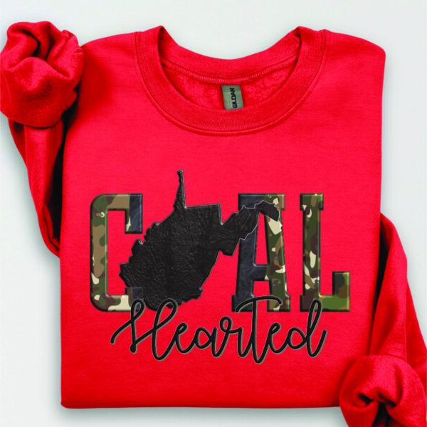 camo print coal hearted west virginia sweatshirt