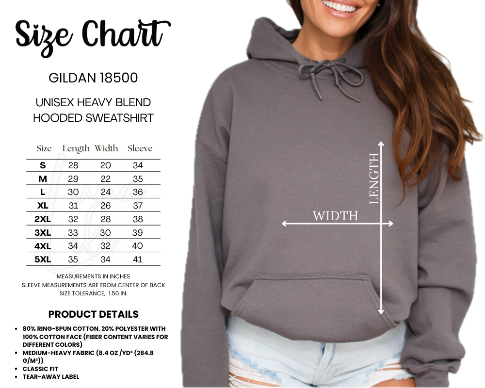 GILDAN 18500 SIZE CHART