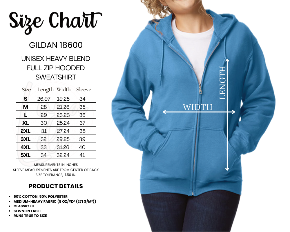 GILDAN 18600 SIZE CHART