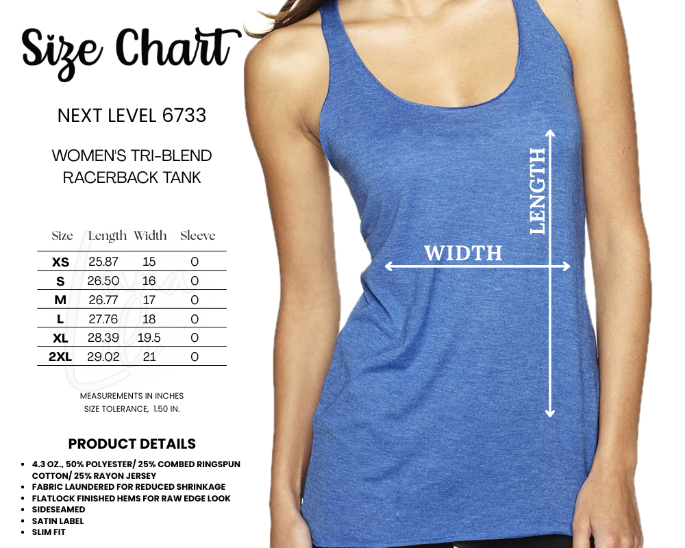 NEXT LEVEL 6733 SIZE CHART