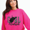 west virginia coal hearted teal leopard print sweatshirt