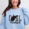 west virginia coal hearted teal leopard print sweatshirt