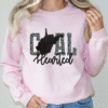 west virginia coal hearted teal leopard print sweatshirt