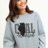 illinois coal hearted teal leopard print sweatshirt