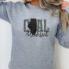 illinois coal hearted teal leopard print sweatshirt