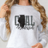 illinois coal hearted teal leopard print sweatshirt