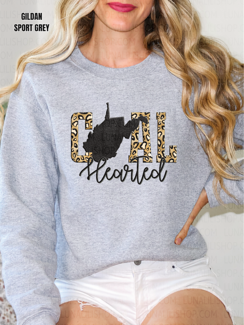 west virginia gold leopard print coal hearted sweatshirt