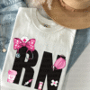 pink rn nurse tee shirt