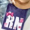 pink rn nurse tee shirt