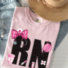 pink rn nurse tee shirt