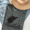 west virginia coal hearted teal leopard print tee