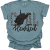 west virginia coal hearted teal leopard print tee
