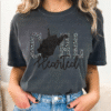 west virginia coal hearted teal leopard print tee