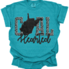 west virginia coal hearted teal leopard print tee