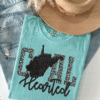west virginia coal hearted teal leopard print tee