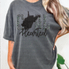 west virginia coal hearted teal leopard print tee