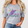 wv coal hearted shirt rainbow chevron faux glitter tee