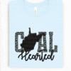 coal hearted west virginia teal leopard print tee shirt