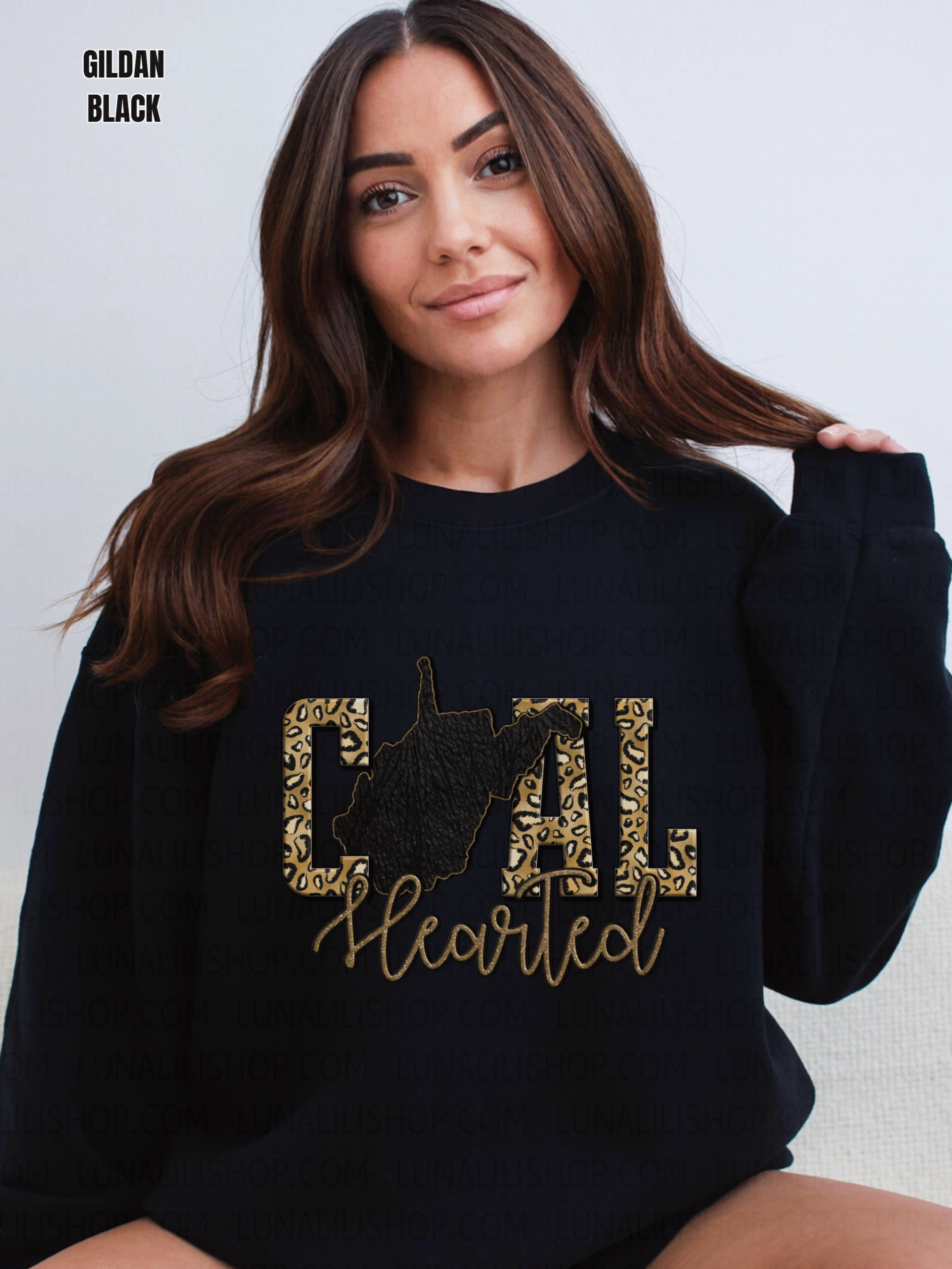 coal hearted gold gildan 18000 crewneck mockups