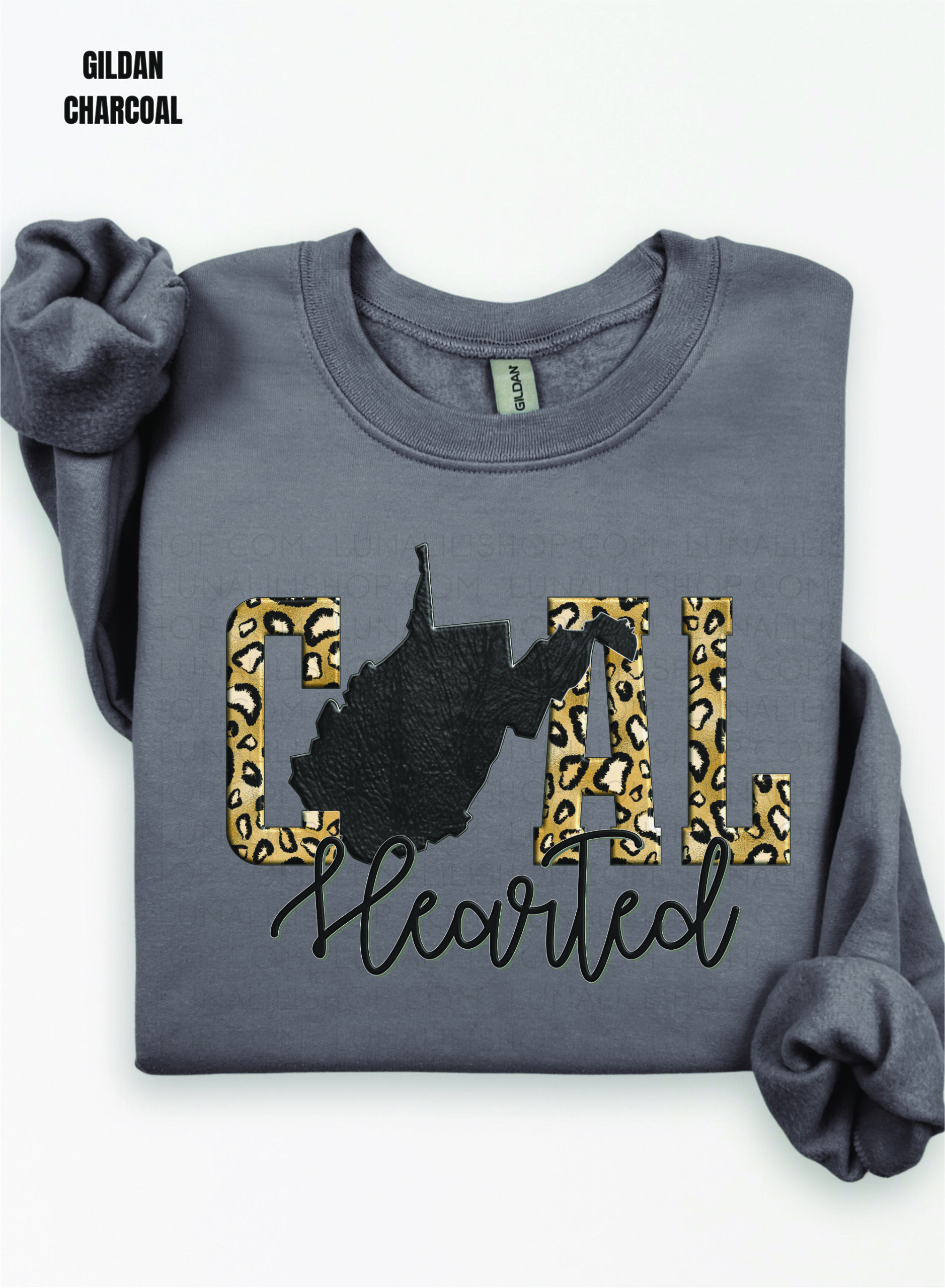west virginia gold leopard print coal hearted sweatshirt