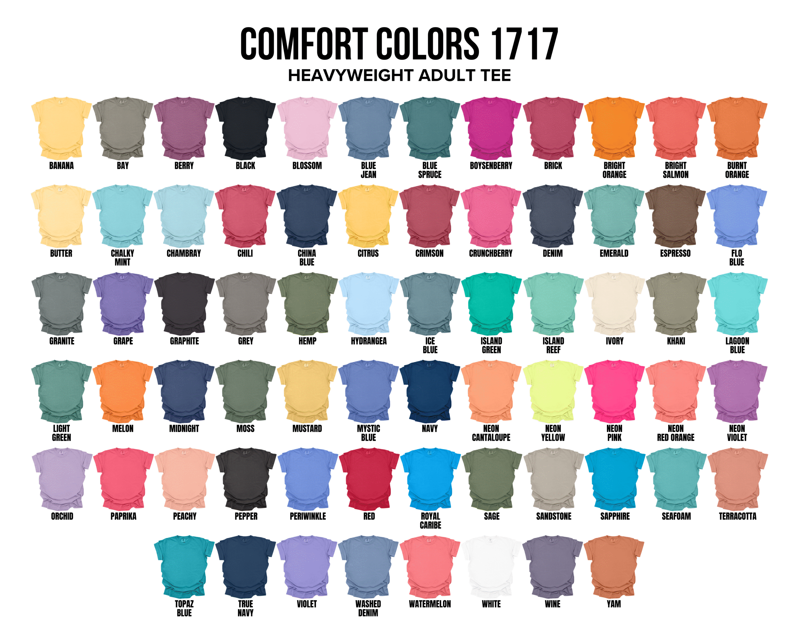 comfort colors 1717 color chart 6.2