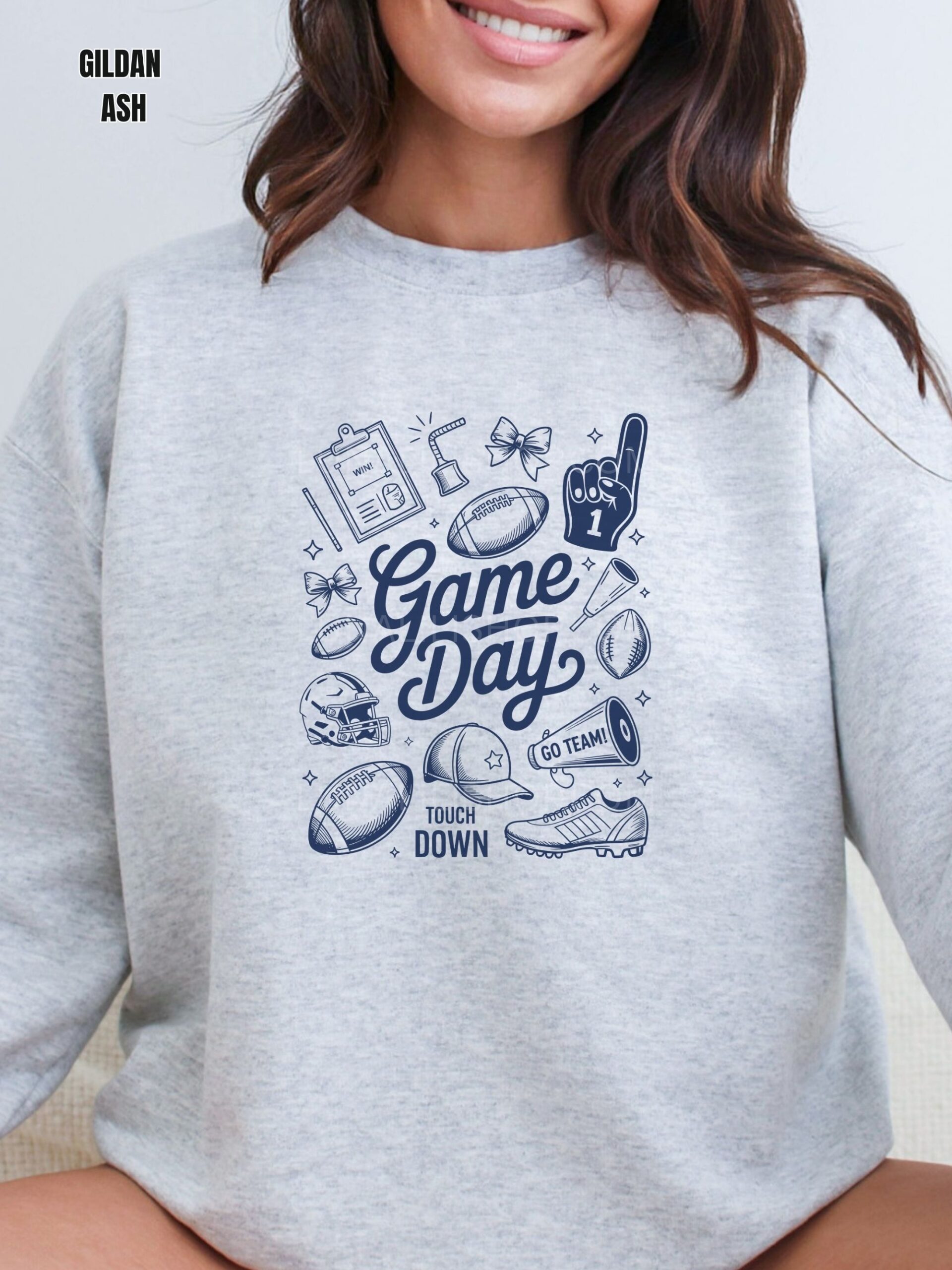 Game Day Sweatshirt for Women, Cute Football Shirt, Blue and Gold Game Day Crewneck, Sporty Fall Outfit, Team Spirit Top - Image 3