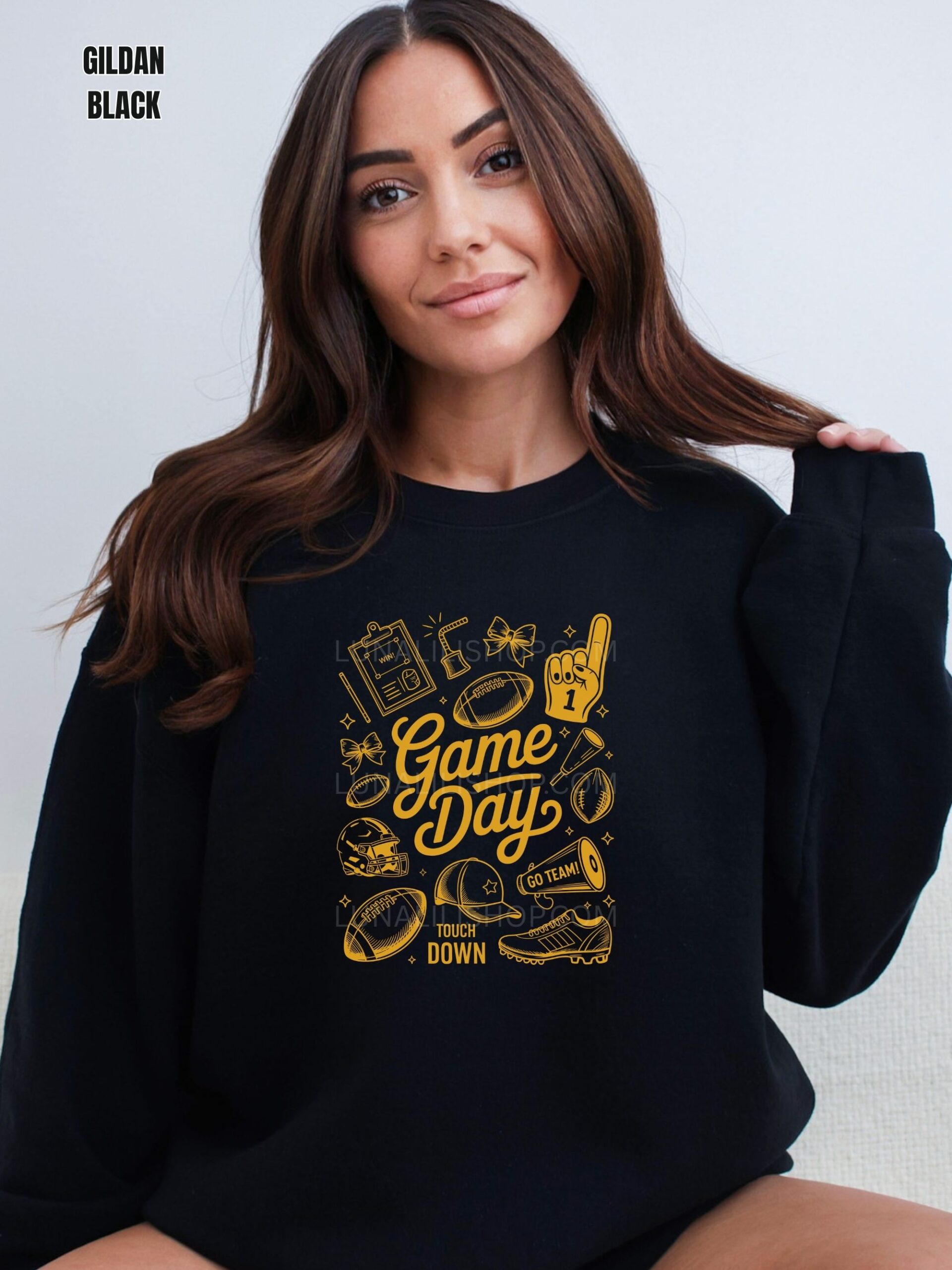 Game Day Sweatshirt for Women, Cute Football Shirt, Blue and Gold Game Day Crewneck, Sporty Fall Outfit, Team Spirit Top - Image 4