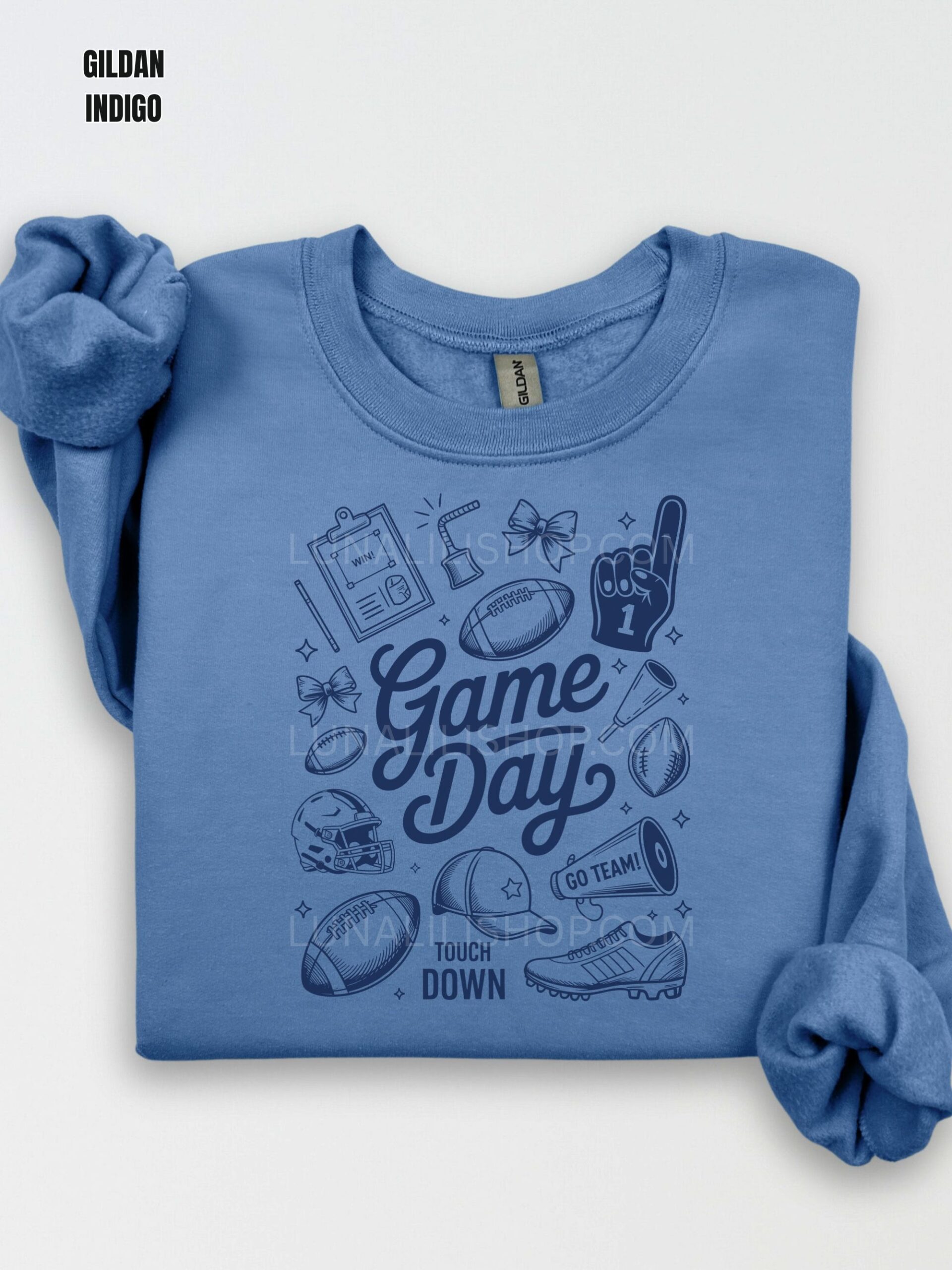 Game Day Sweatshirt for Women, Cute Football Shirt, Blue and Gold Game Day Crewneck, Sporty Fall Outfit, Team Spirit Top - Image 11
