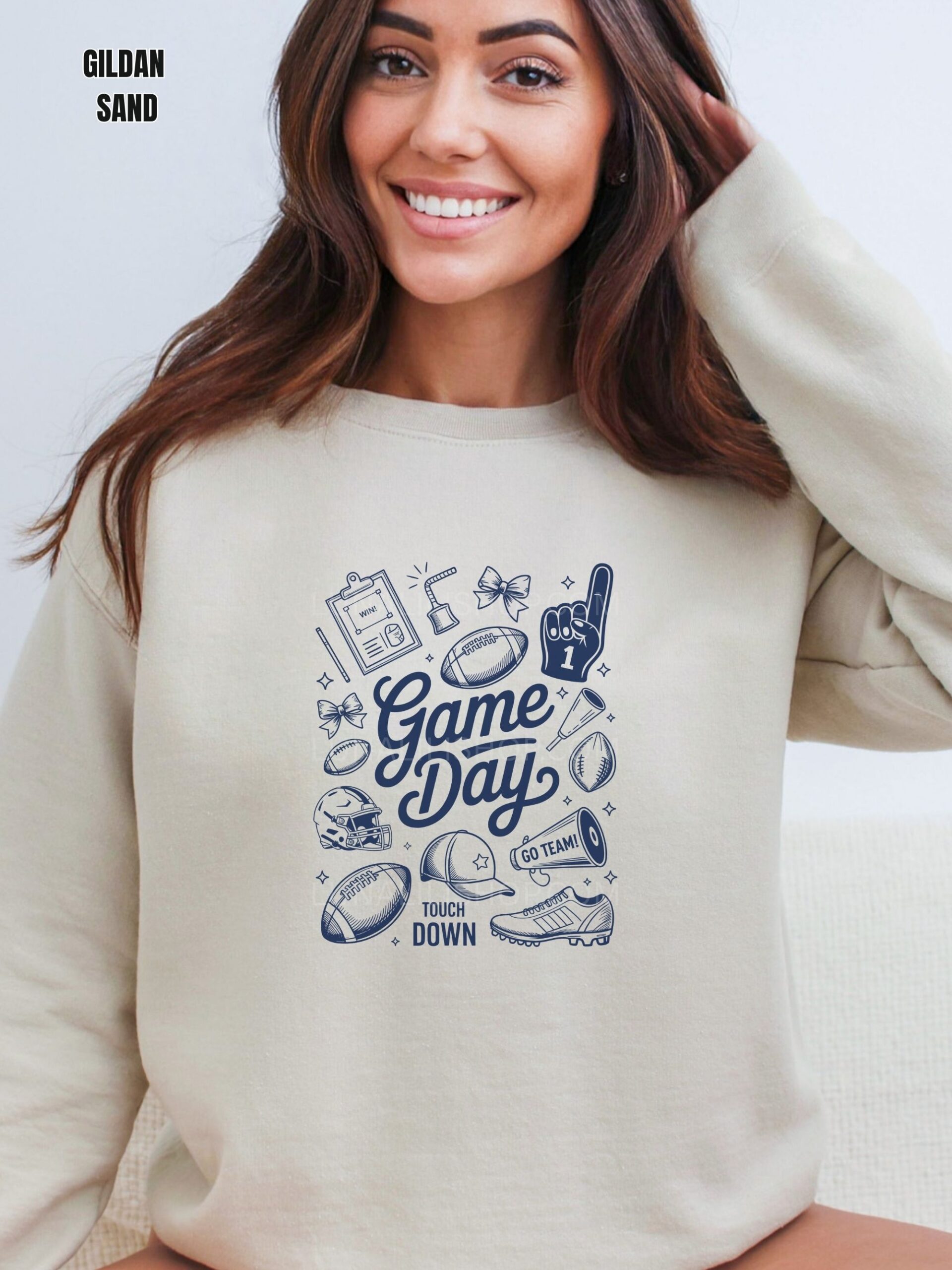 Game Day Sweatshirt for Women, Cute Football Shirt, Blue and Gold Game Day Crewneck, Sporty Fall Outfit, Team Spirit Top - Image 5