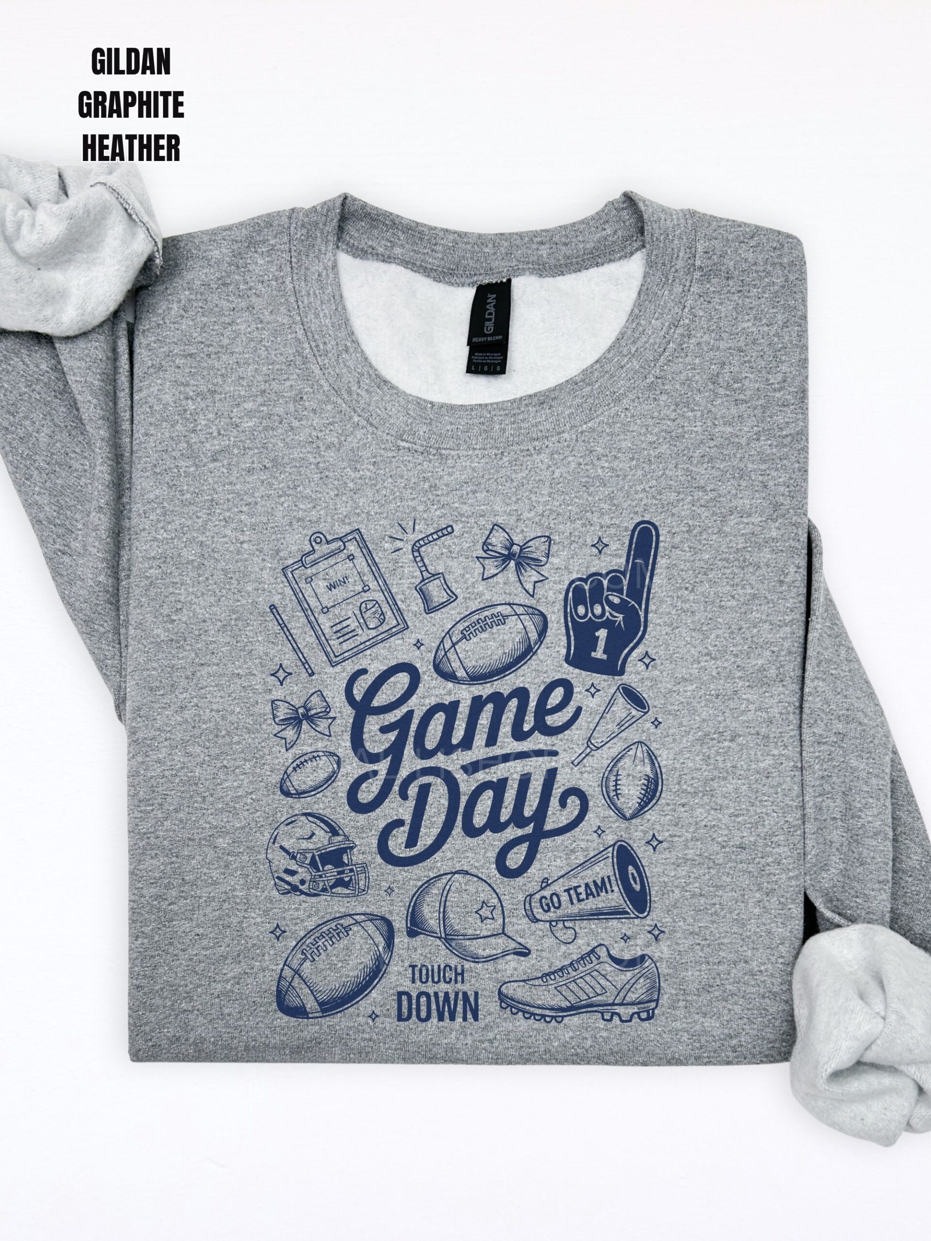Game Day Sweatshirt for Women, Cute Football Shirt, Blue and Gold Game Day Crewneck, Sporty Fall Outfit, Team Spirit Top - Image 8