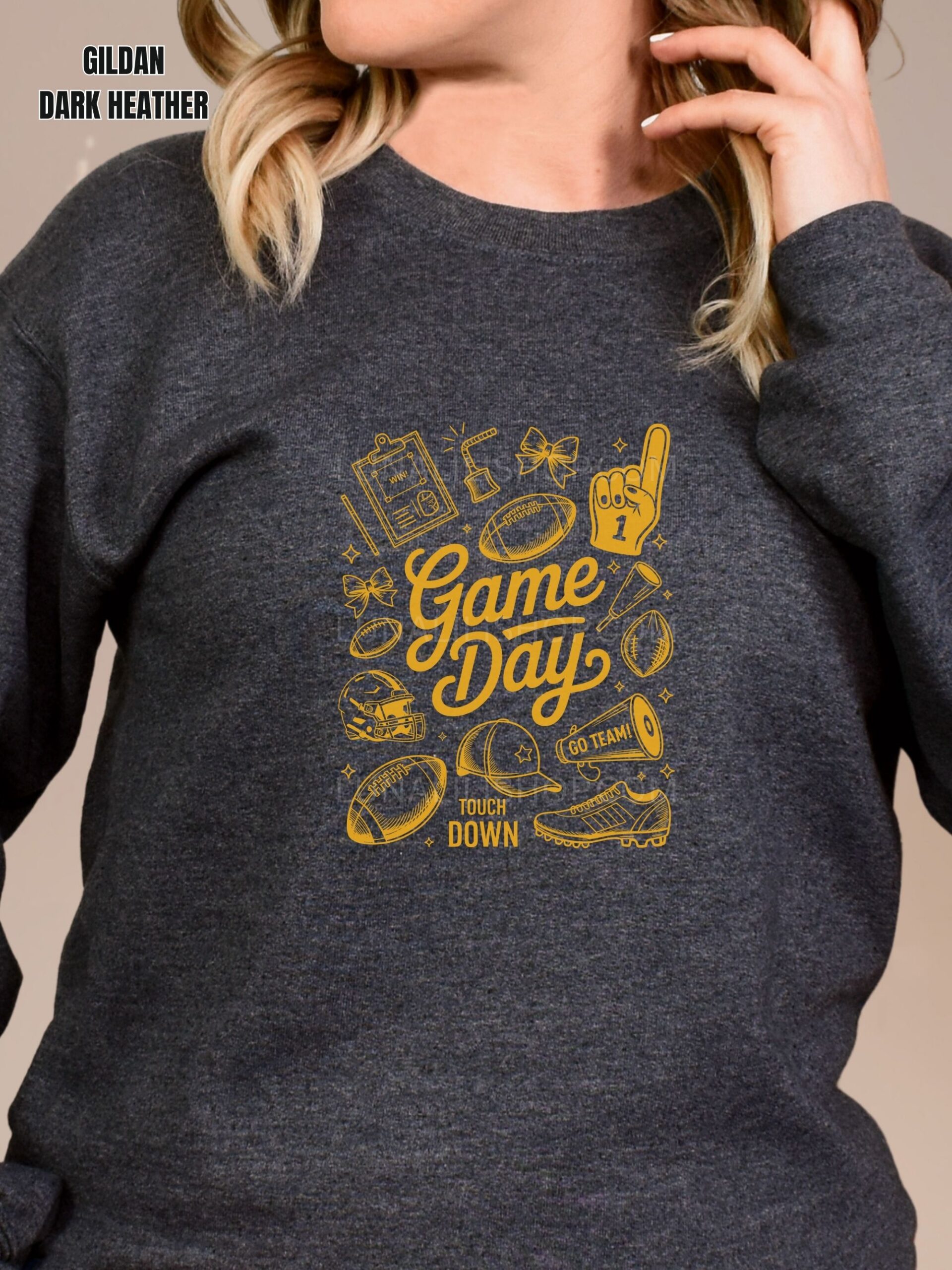 Game Day Sweatshirt for Women, Cute Football Shirt, Blue and Gold Game Day Crewneck, Sporty Fall Outfit, Team Spirit Top - Image 9