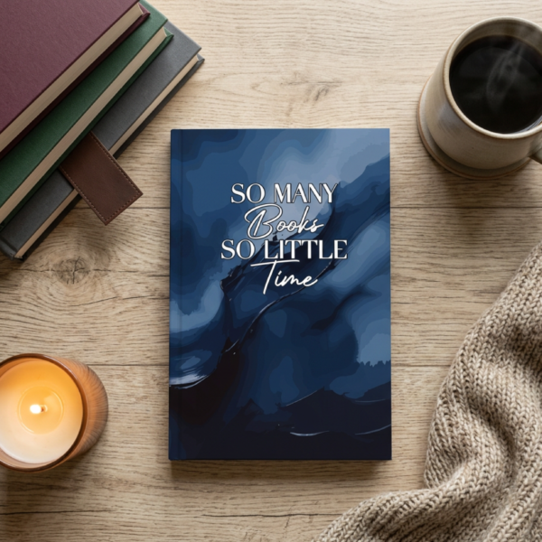 50 Book Review Journal – Midnight Blue Watercolor